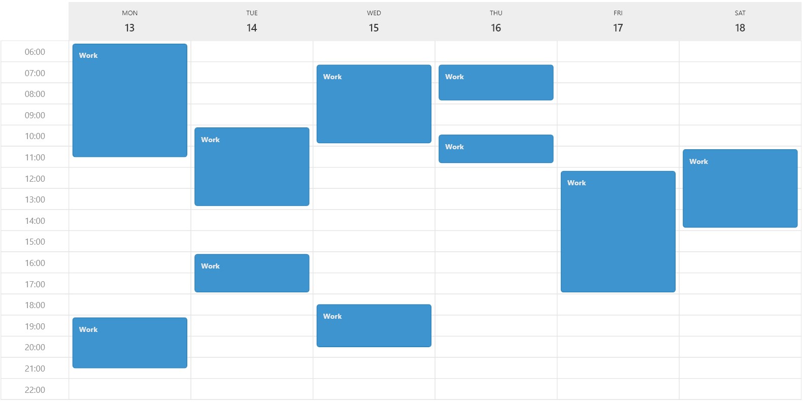 Example Remote Work Calendar